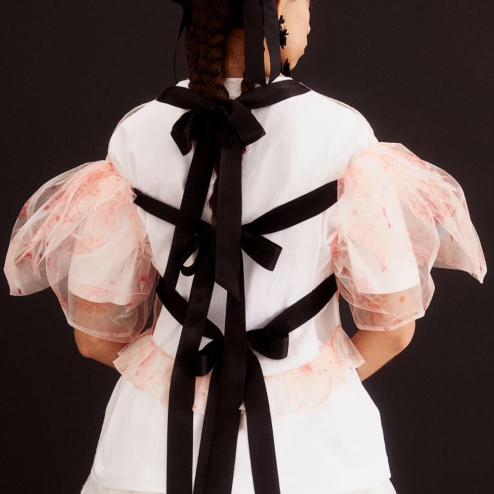 NWT Simone Rocha H&M tulle puff sleeve top